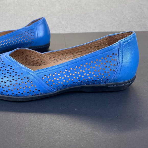 Dansko Women's Neely Perforated Leather Blue Loafers Flats Size 38,Casual - Picture 12 of 16